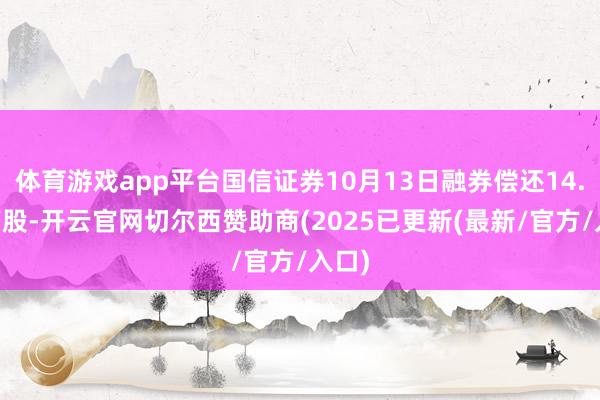 体育游戏app平台国信证券10月13日融券偿还14.49万股-开云官网切尔西赞助商(2025已更新(最新/官方/入口)