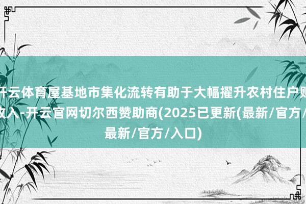 开云体育屋基地市集化流转有助于大幅擢升农村住户财产性收入-开云官网切尔西赞助商(2025已更新(最新/官方/入口)