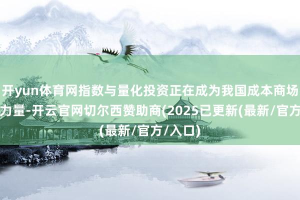 开yun体育网指数与量化投资正在成为我国成本商场的遑急力量-开云官网切尔西赞助商(2025已更新(最新/官方/入口)